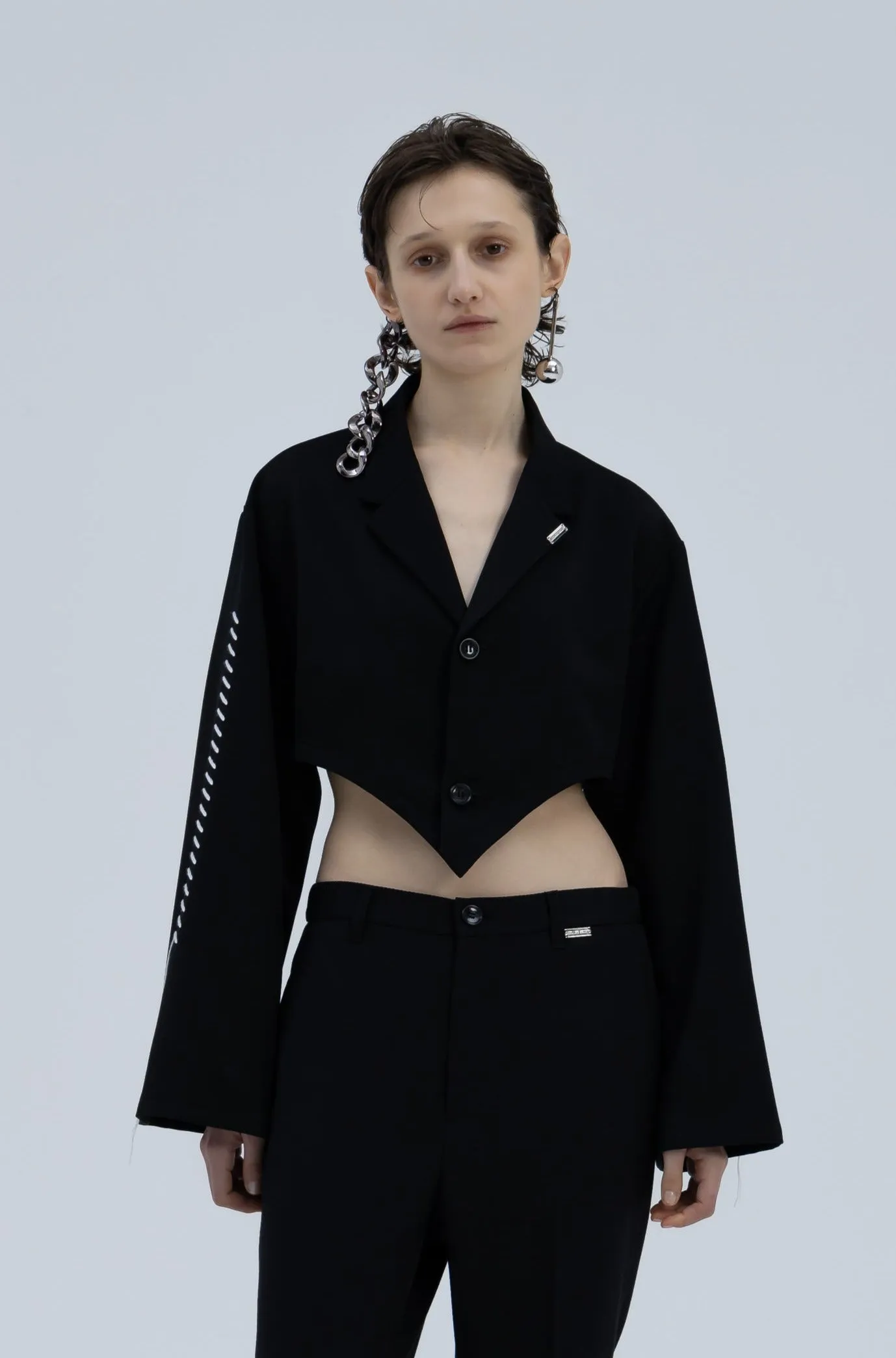 Stitch Short Jacket / TW（Black)