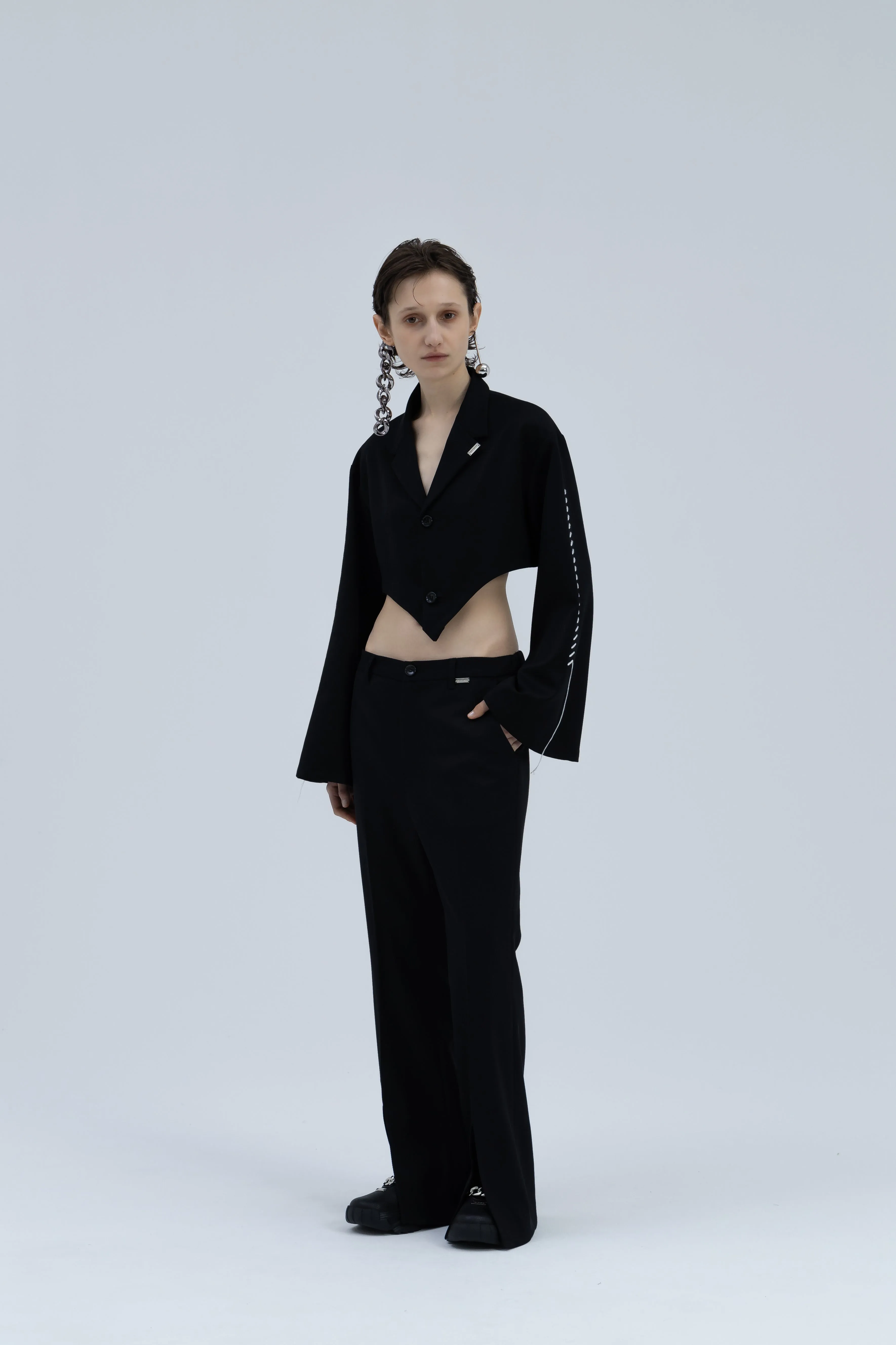 Stitch Short Jacket / TW（Black)
