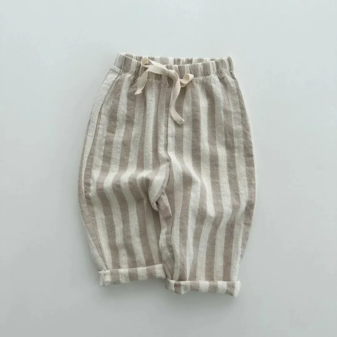 Stripe Relaxed Cotton Pants