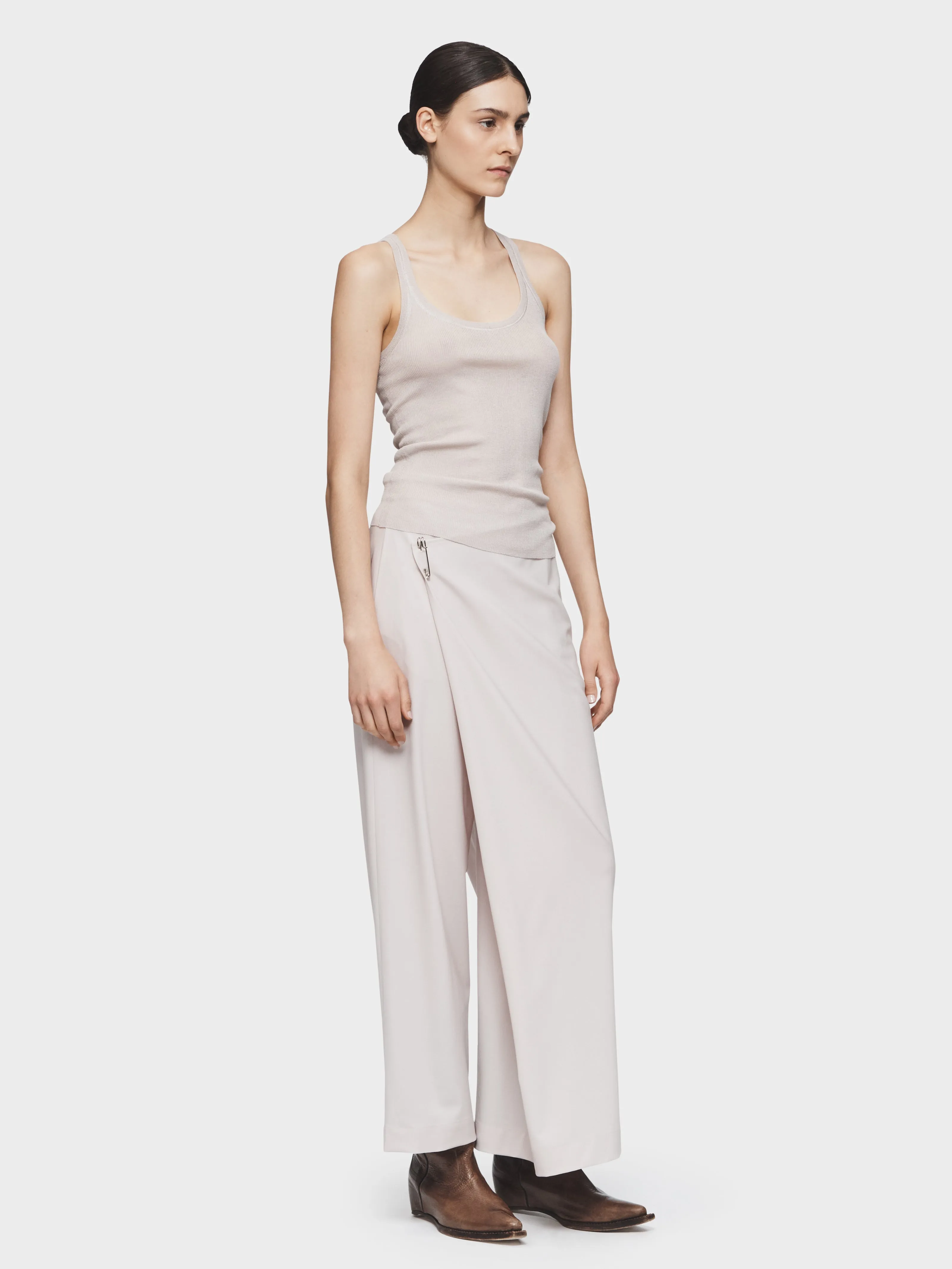 Tailored Wrap Pant in Bone