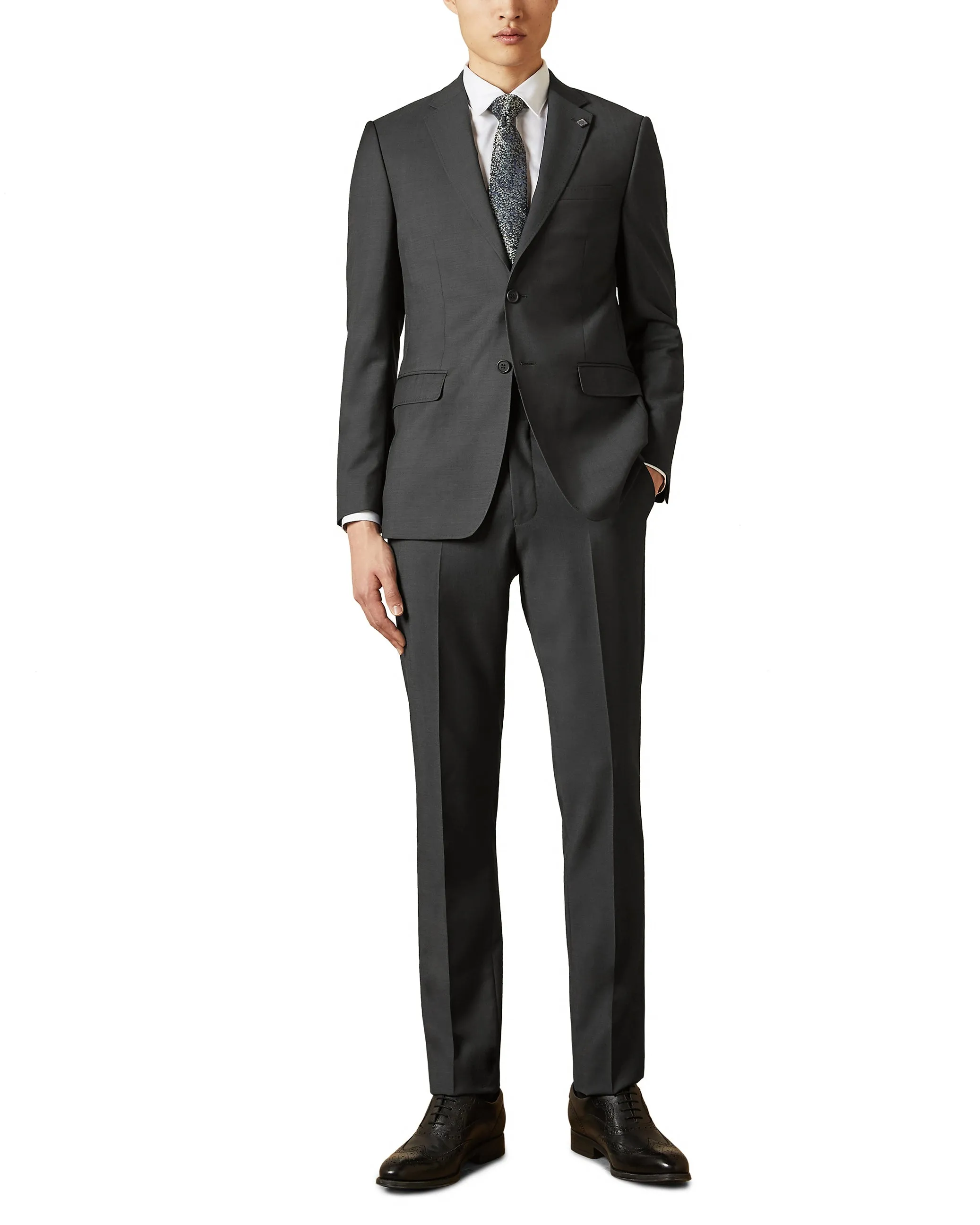 Ted Baker 'Elegan' Notch Lapel Prince of Wales Check Wool Suit Jacket - Charcoal