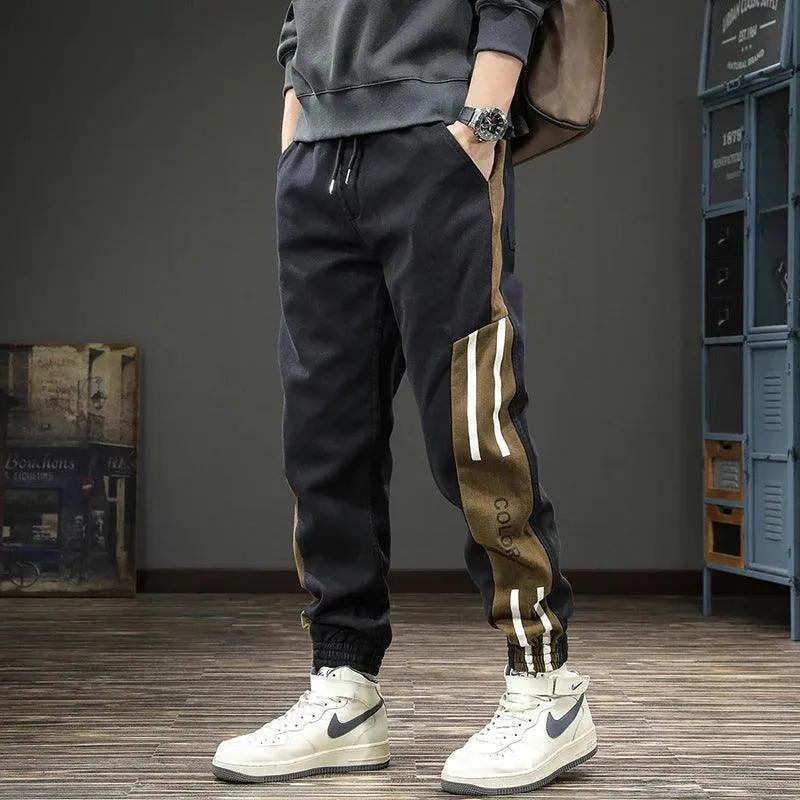 Trendy Brand Autumn and Winter Work Clothes Casual Pants Men's Pants Large Size Winter New Style Handsome Velvet Sports Pants