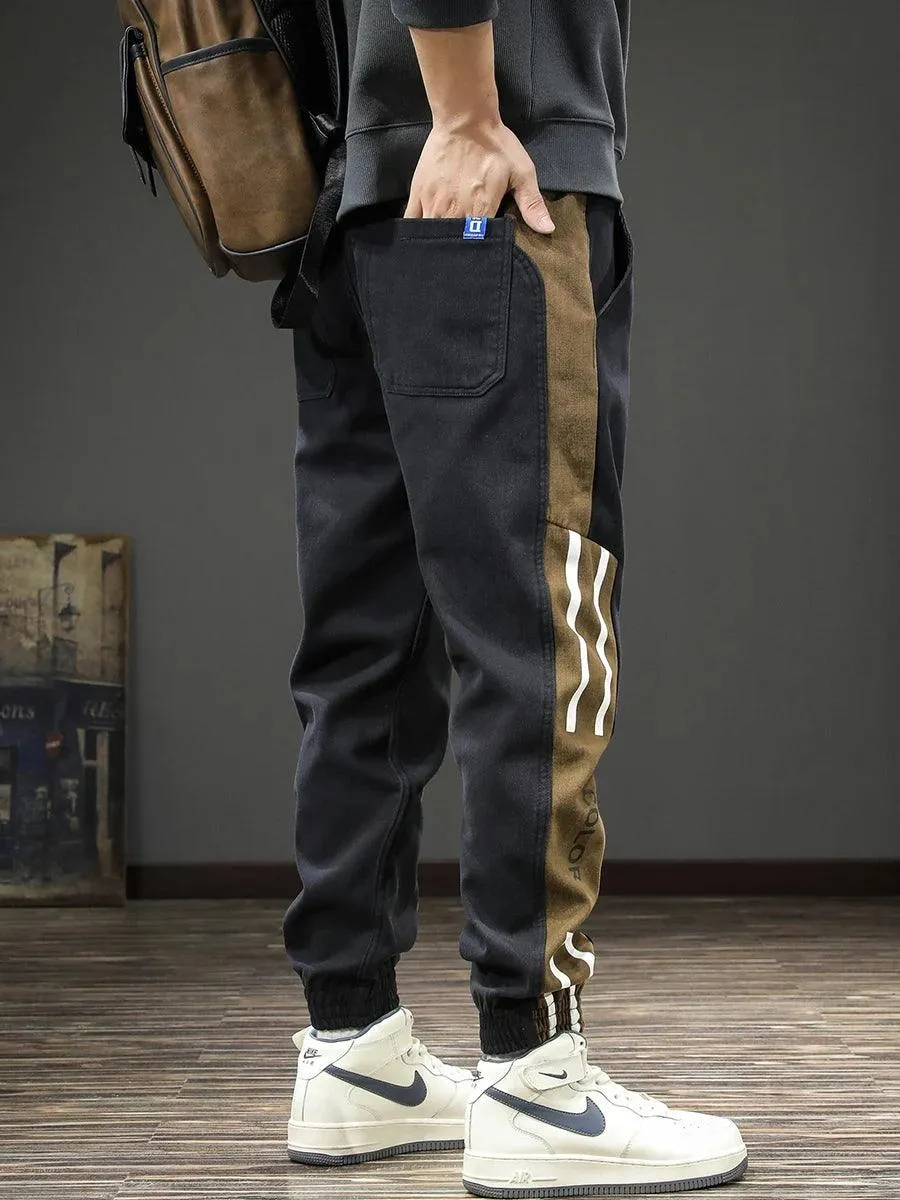 Trendy Brand Autumn and Winter Work Clothes Casual Pants Men's Pants Large Size Winter New Style Handsome Velvet Sports Pants