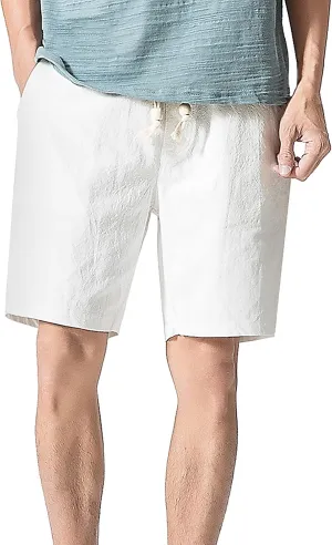 tuduoms Linen Athletic 7'' Shorts for Men Summer Casual Lightweight Board Shorts Fashion Slim-Fit Gym Workout Running Shorts