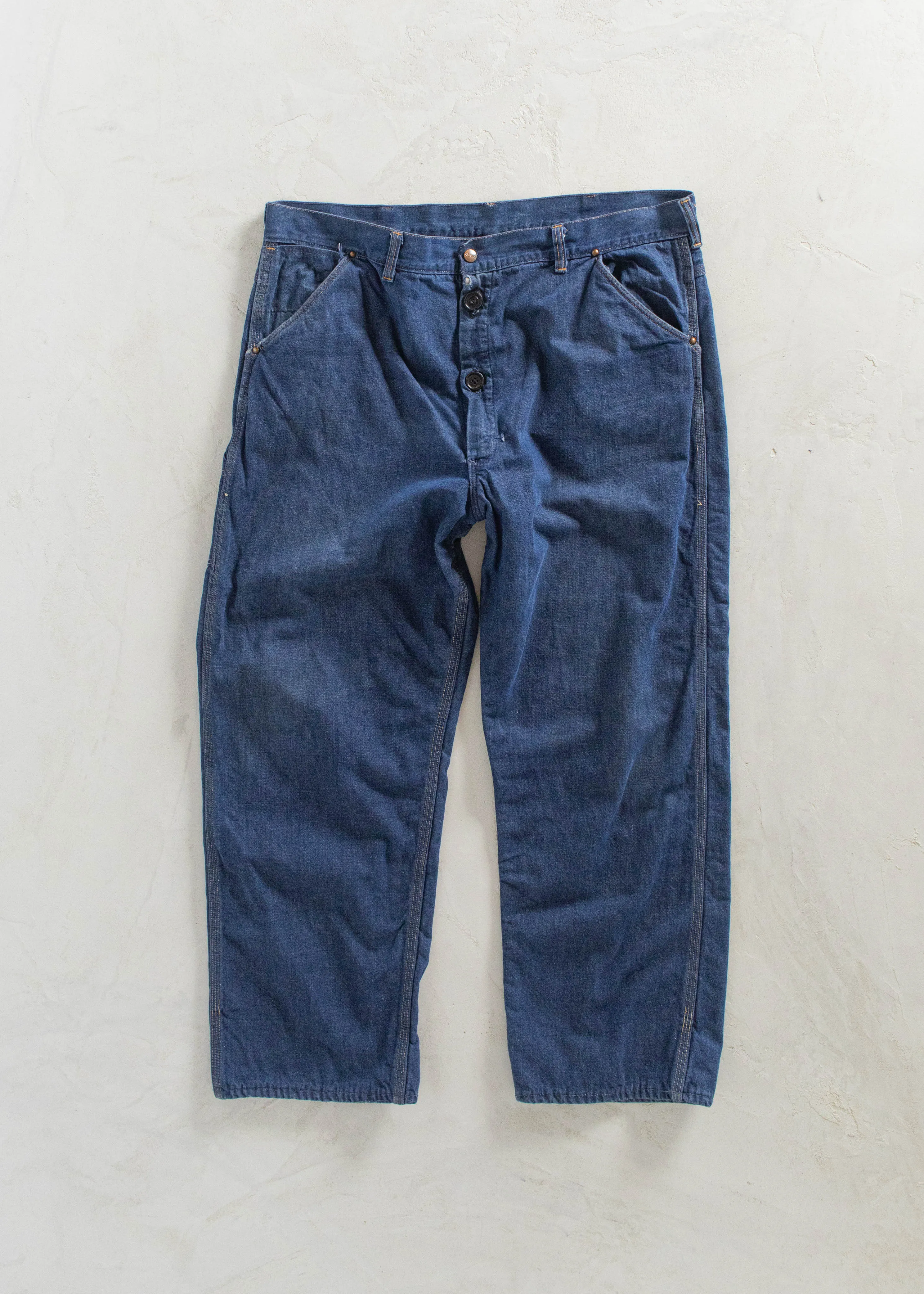 Vintage 1970s Sears Lined Denim Carpenter Pants Size Women's 40 / Men's 42