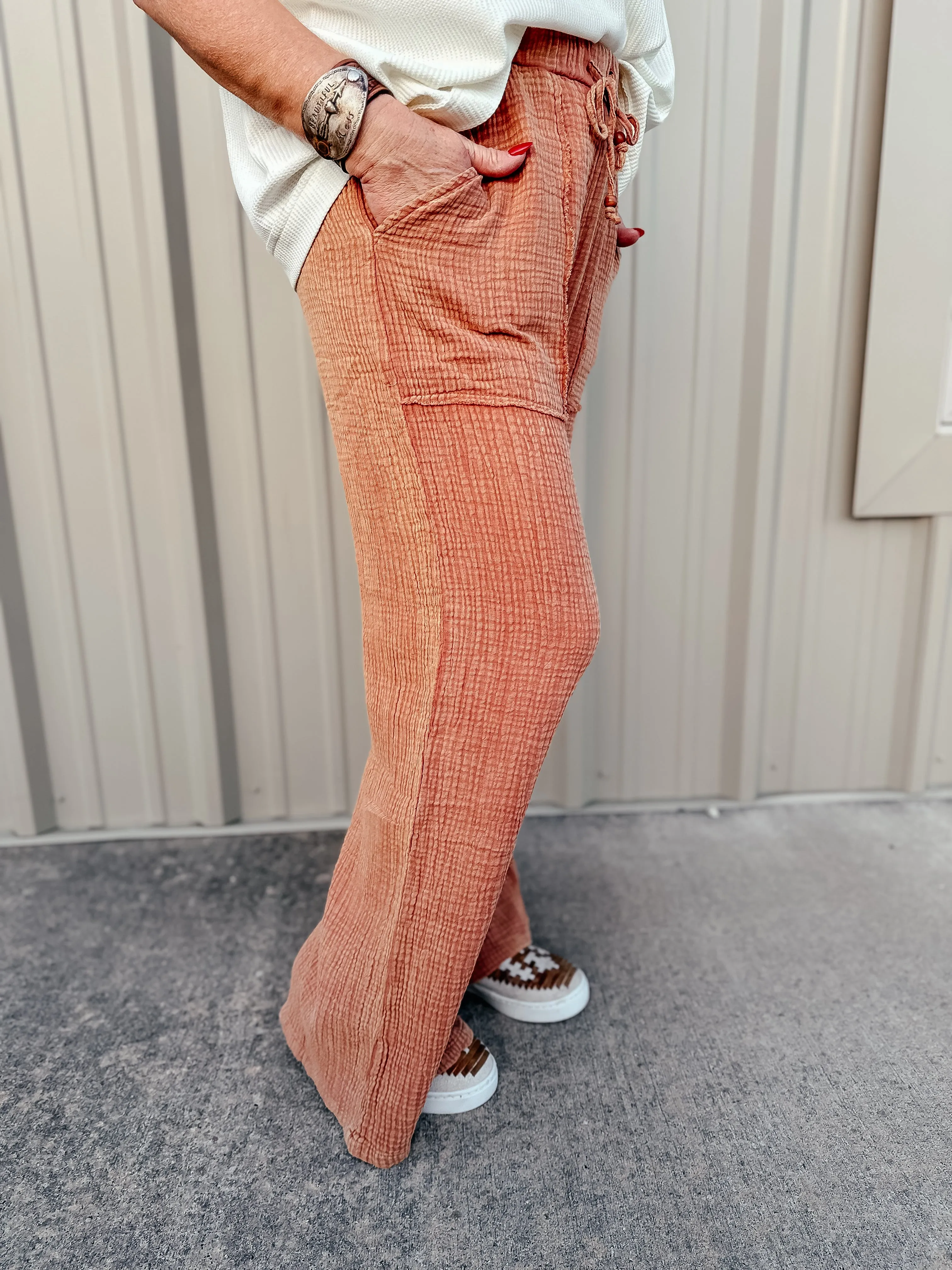 Weston Wide Leg Gauze Cropped Pants