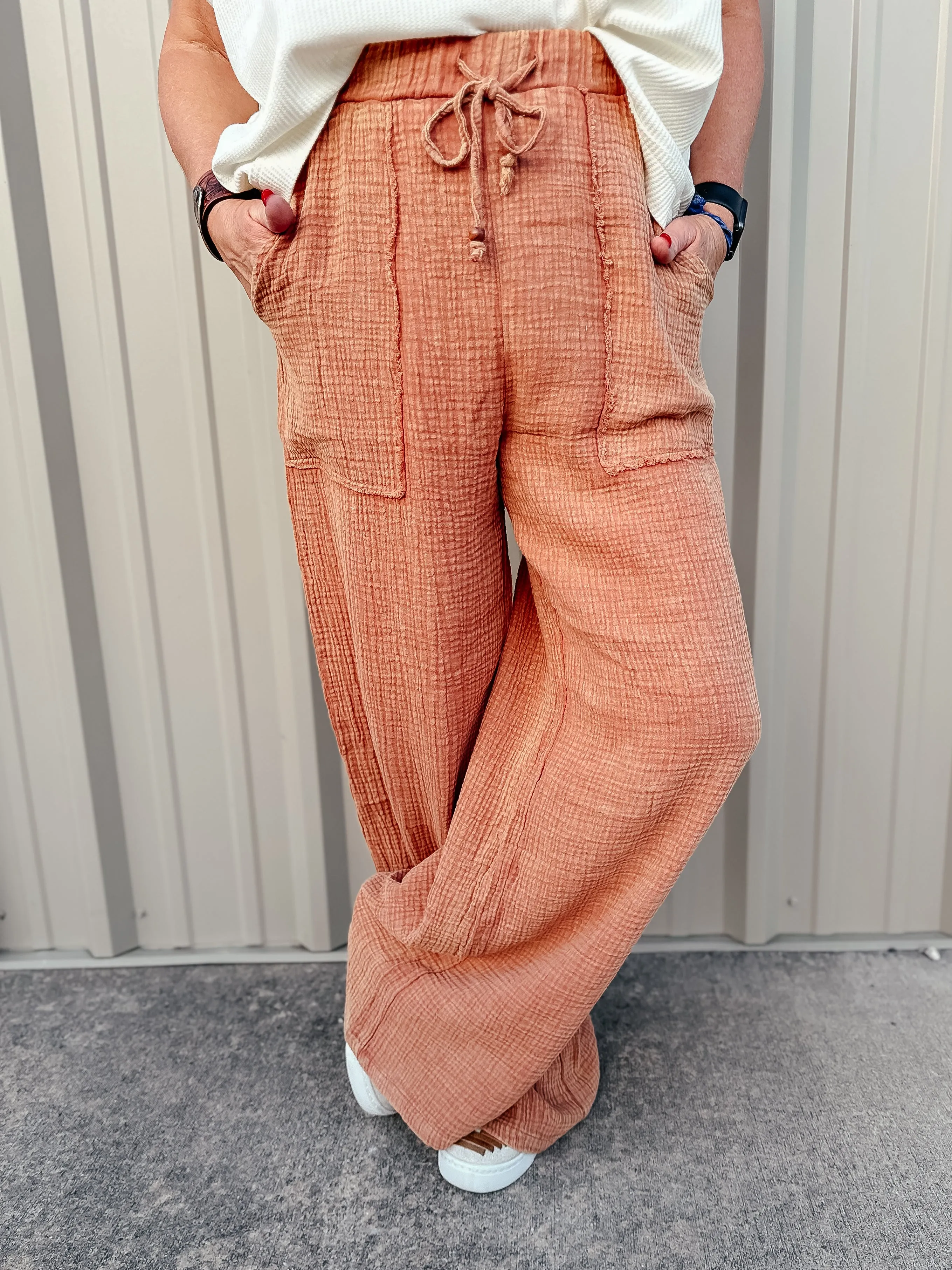 Weston Wide Leg Gauze Cropped Pants