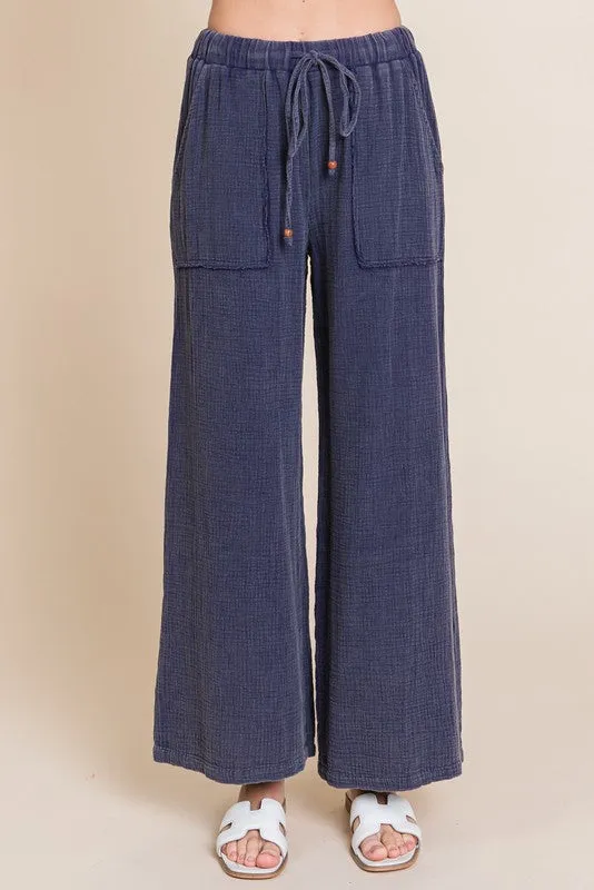 Weston Wide Leg Gauze Cropped Pants