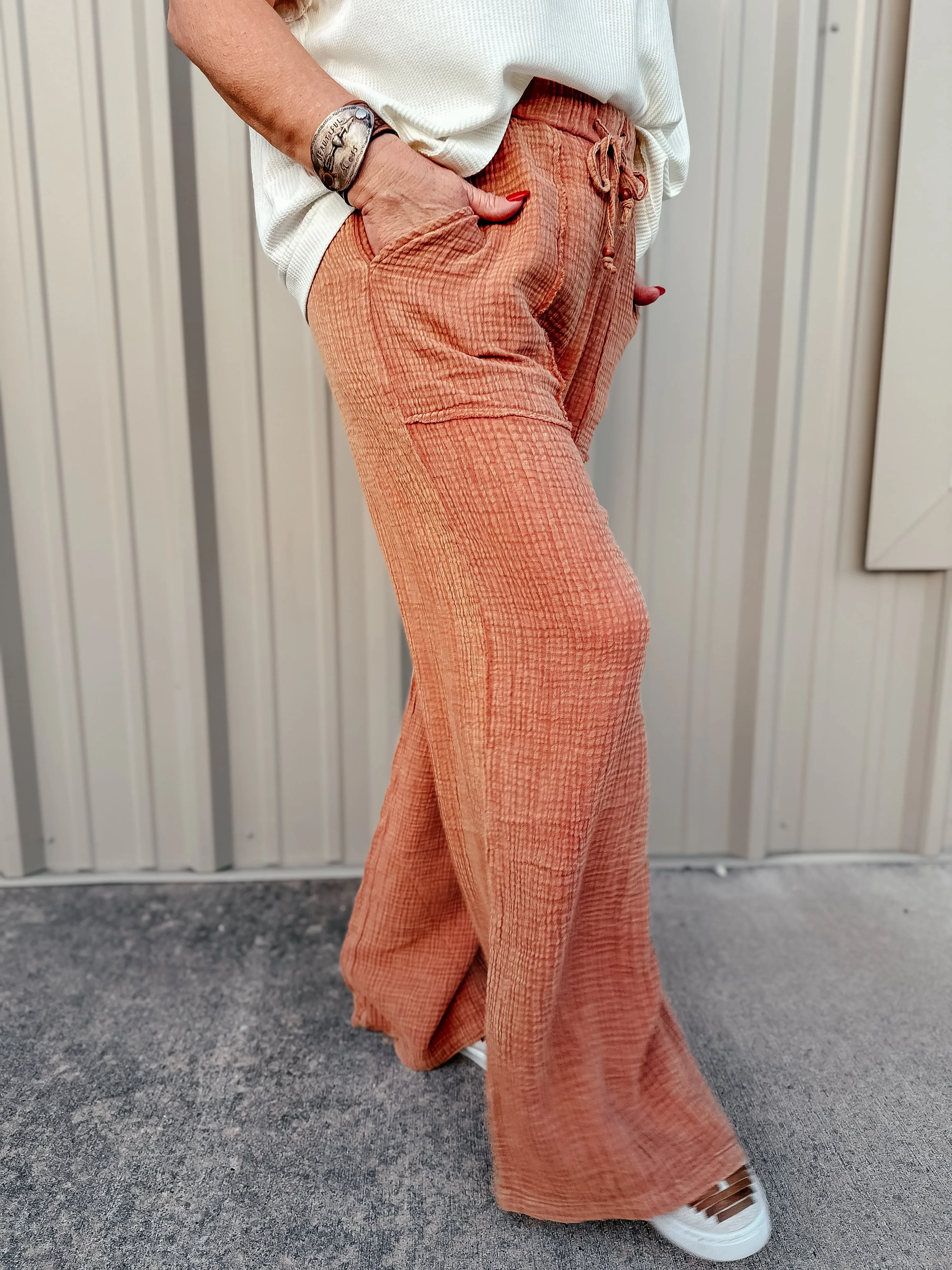 Weston Wide Leg Gauze Cropped Pants