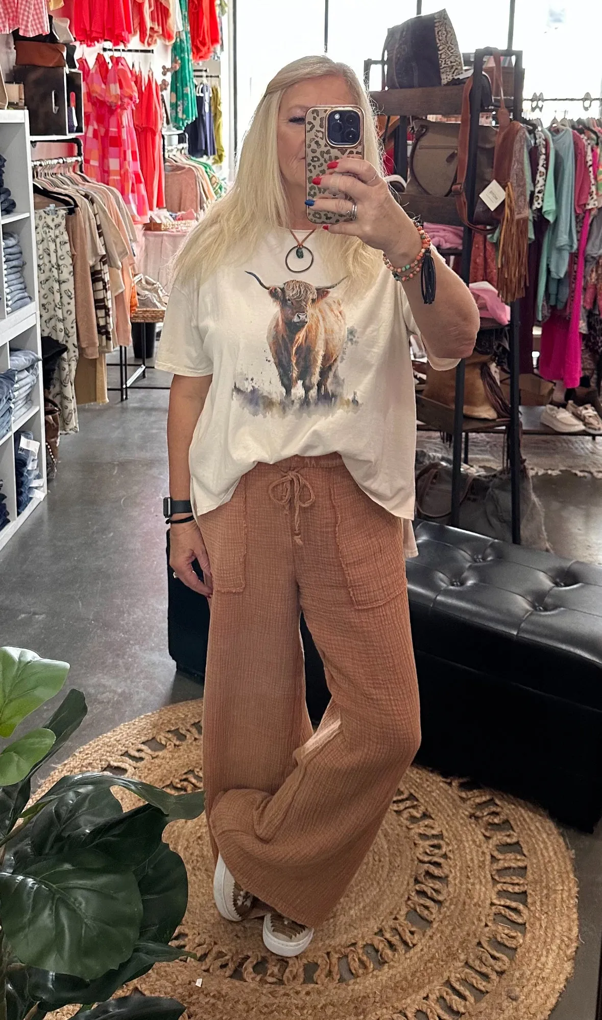 Weston Wide Leg Gauze Cropped Pants