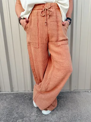 Weston Wide Leg Gauze Cropped Pants