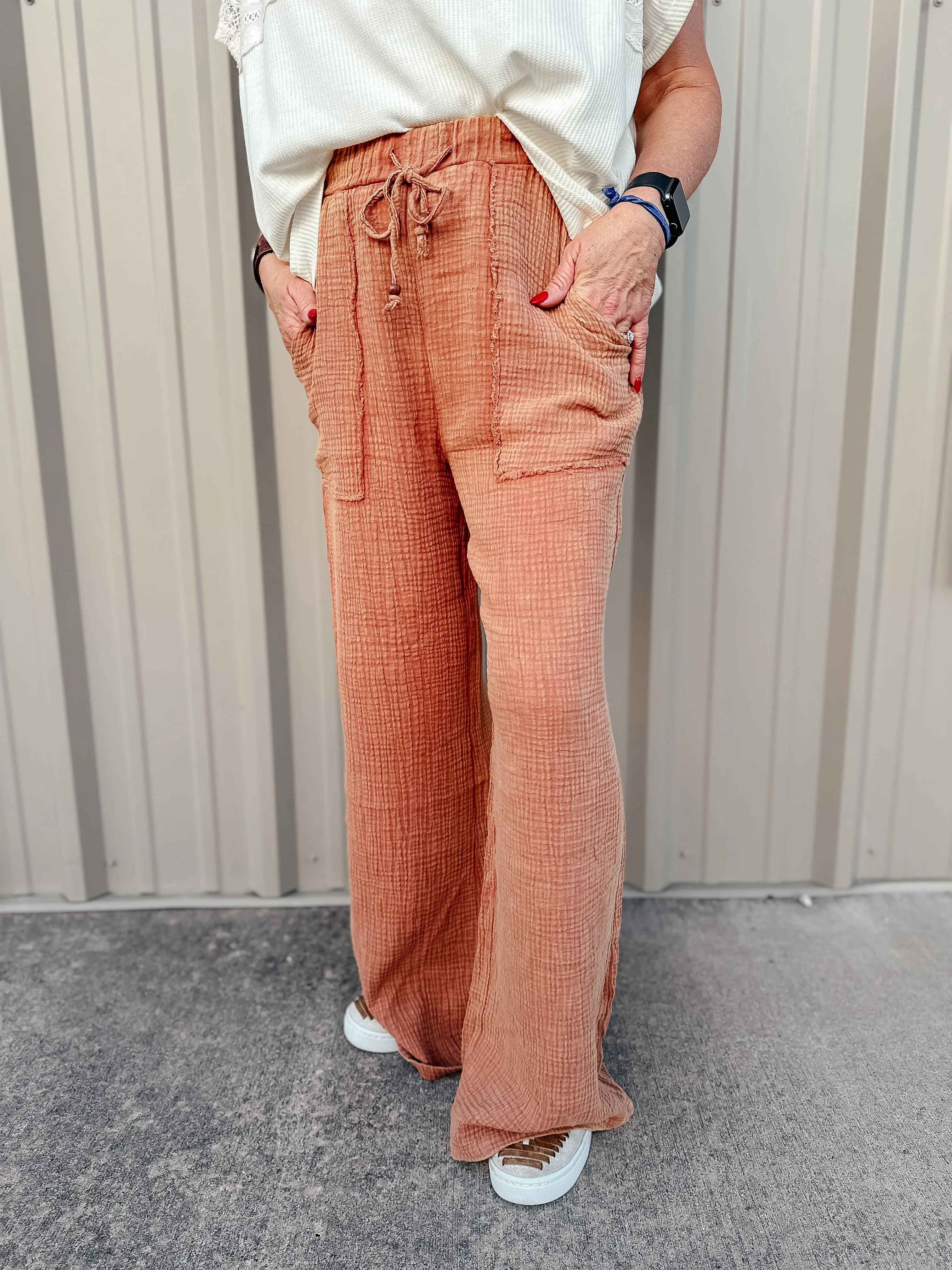 Weston Wide Leg Gauze Cropped Pants