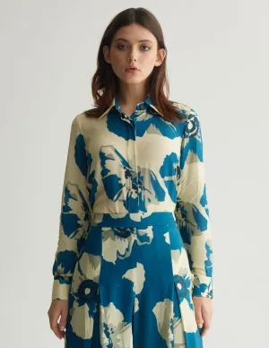 WHITE & BLUE FLORAL SHIRT