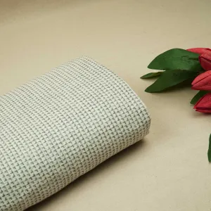 White & Grey Geometrical Print Cotton Linen Fabric RS-24351