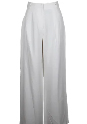 white wide leg tailored pant