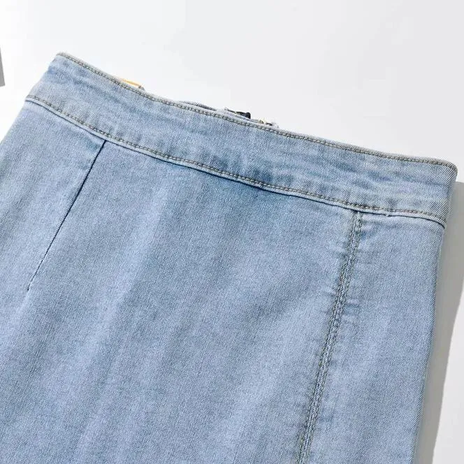 Women High Waist Denim Skirt