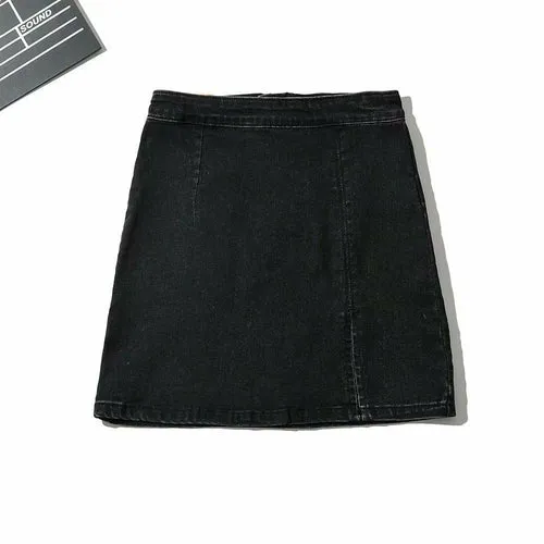Women High Waist Denim Skirt